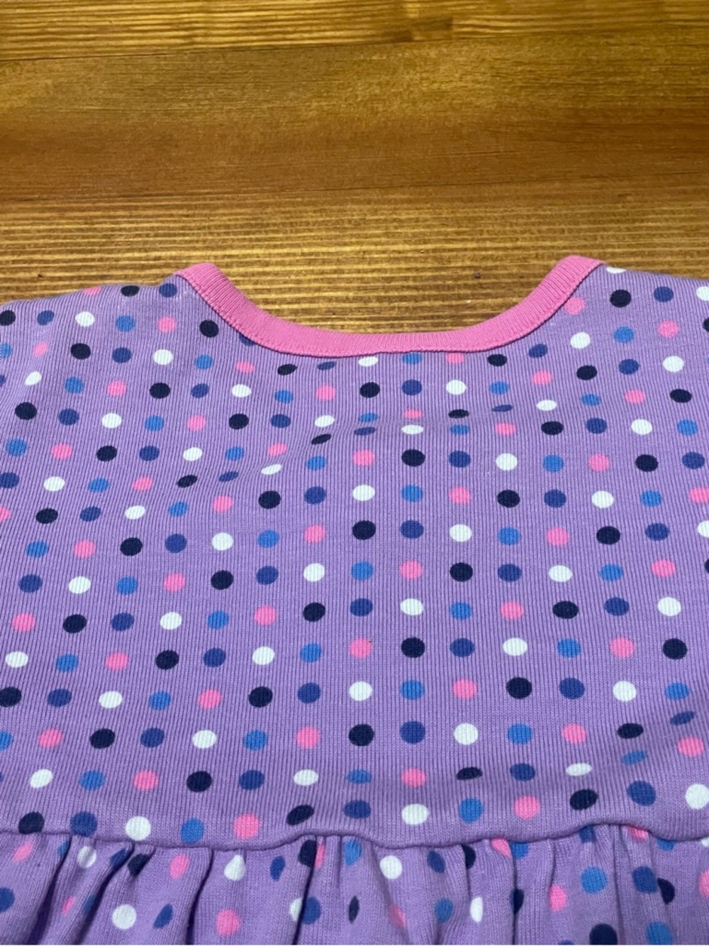 Hanna Andersson Purple Polka Dot Cotton Play Twirl Dress with Pink Trim Size 3T - Picture 8 of 9